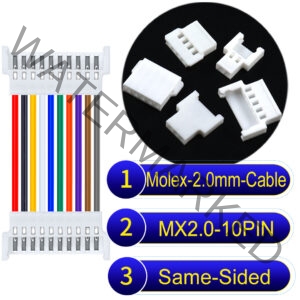 Molex MX2.0mm 10-Pin Female Same-Side-Head Cable