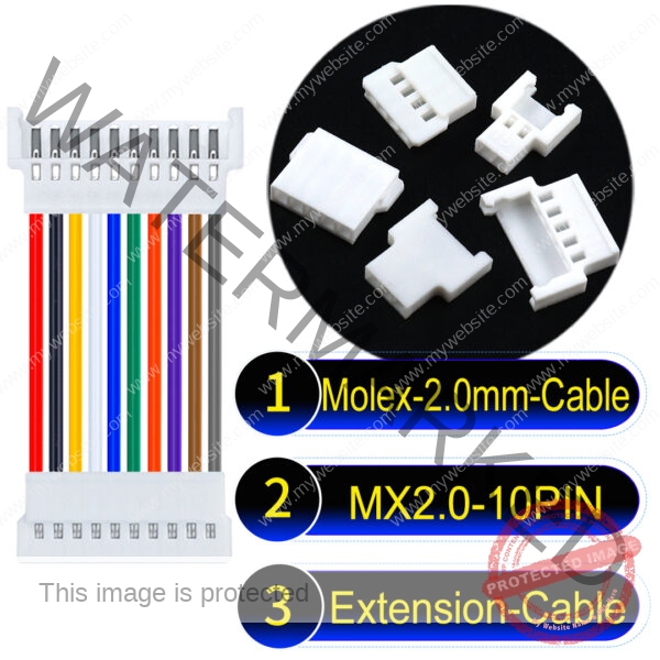 Molex MX2.0mm 10-Pin Male Female Extension Cable