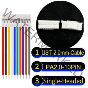 JST PA2.0 10Pin Single-Headed Cable