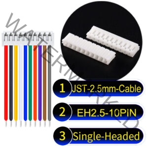 JST EH2.5 10-Pin Single-Headed 2.5mm PVC Cable