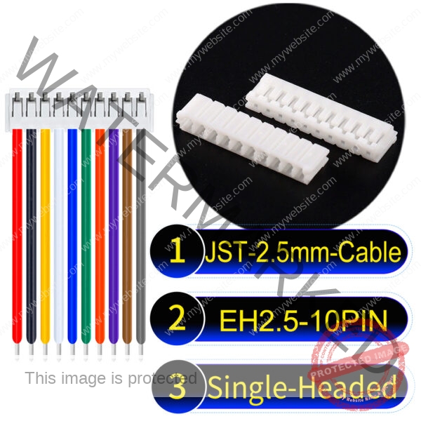 JST EH2.5 10-Pin Single-Headed 2.5mm PVC Cable