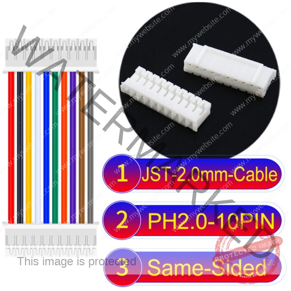 JST 2.0mm PH2.0 10Pin Same-Side-Head Cable