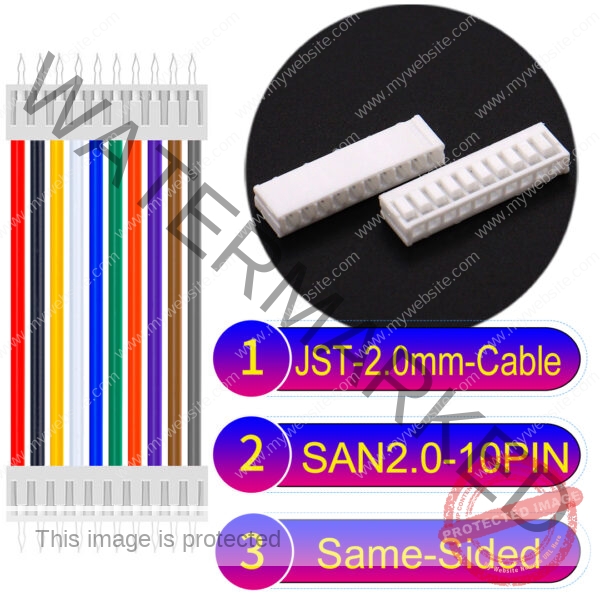 JST 2.0mm SAN2.0 10Pin Single-Headed Cable