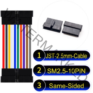 JST 2.5mm SM2.54 10Pin Female Same-Side-Head Cable