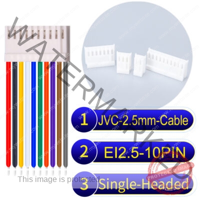 JVC 2.5mm 10-Pin Single-Headed 22AWG PVC Cable