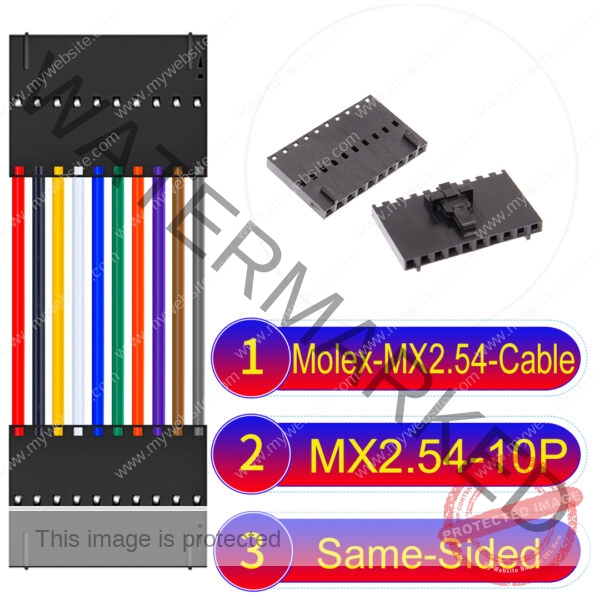 Molex 2.54mm MX2.54 10Pin Same-Side-Head Cable