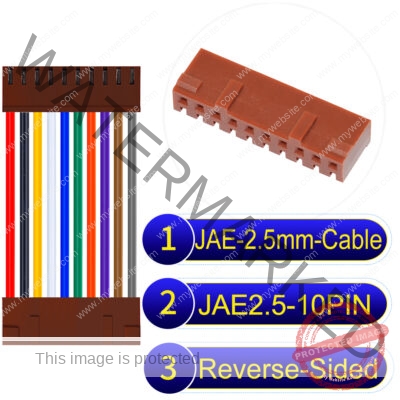 JAE 2.5mm 10-Pin Reverse-Side-Head 22AWG PVC Cable