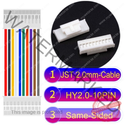 JST HY2.0mm 10-Pin Same-Side-Head 22AWG PVC Cable