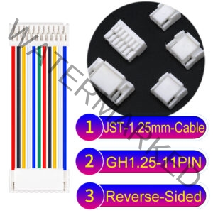 JST GH1.25mm 11-Pin Reverse-Side-Head 28AWG PVC Cable