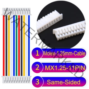 Molex MX1.25mm Picoblade 11-Pin Same-Side-Head 28AWG UL1571 Cable