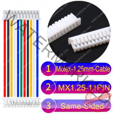 Molex MX1.25mm Picoblade 11-Pin Same-Side-Head 28AWG UL1571 Cable