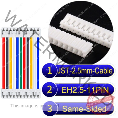 JST EH2.5 11-Pin Same-Side-Head 2.5mm PVC Cable