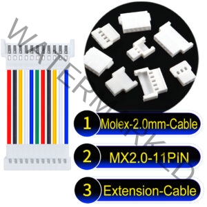 Molex MX2.0mm 11-Pin Male Female Extension Cable