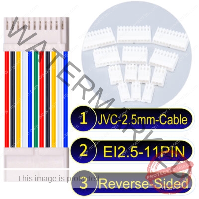 JVC 2.5mm 11-Pin Reverse-Side-Head 22AWG PVC Cable