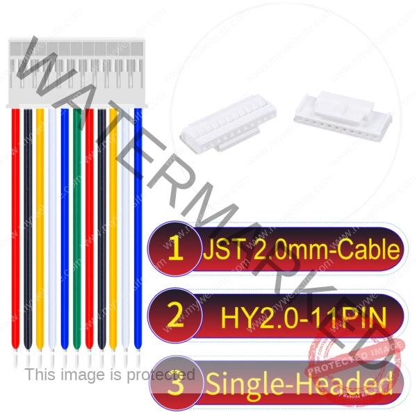 JST HY2.0mm 11-Pin Single-Headed 22AWG PVC Cable