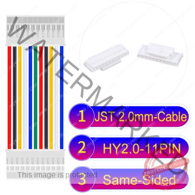 JST HY2.0mm 11-Pin Same-Side-Head 22AWG PVC Cable