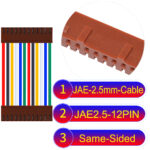 JAE 2.5mm 12-Pin Same-Side-Head 22AWG PVC Cable