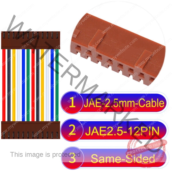 JAE 2.5mm 12-Pin Same-Side-Head 22AWG PVC Cable