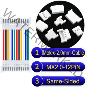 Molex MX2.0mm 12-Pin Female Same-Side-Head Cable