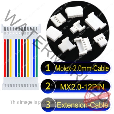 Molex MX2.0mm 12-Pin Male Female Extension Cable