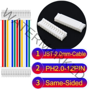 JST 2.0mm PH2.0 12Pin Same-Side-Head Cable