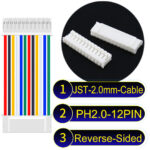 JST 2.0mm PH2.0 12Pin Reverse-Side-Head Cable