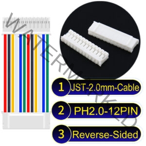 JST 2.0mm PH2.0 12Pin Reverse-Side-Head Cable