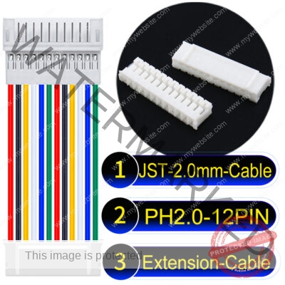 JST 2.0mm PH2.0 12Pin Male Female Extension Cable