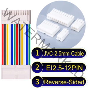 JVC 2.5mm 12-Pin Reverse-Side-Head 22AWG PVC Cable