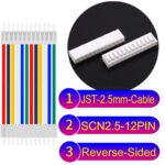 JST 2.5mm SCN2.5 12Pin Reverse-Side-Head Cable