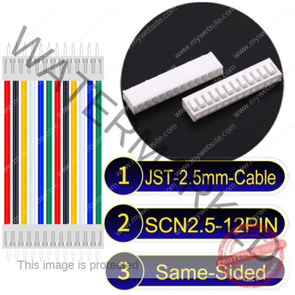 JST 2.5mm SCN2.5 12Pin Same-Side-Head Cable