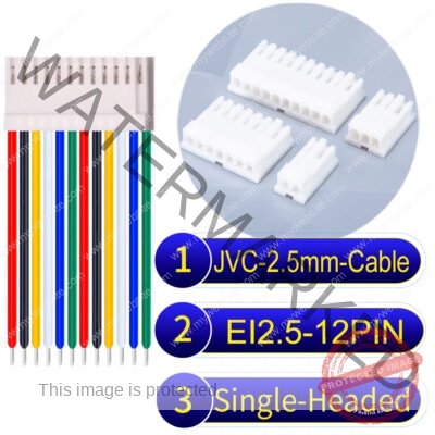 JVC 2.5mm 12-Pin Single-Headed 22AWG PVC Cable