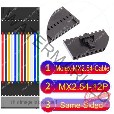 Molex 2.54mm MX2.54 12Pin Same-Side-Head Cable