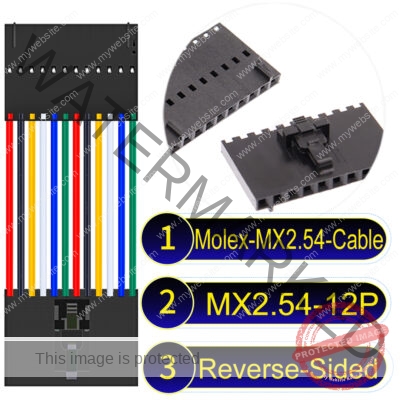 Molex 2.54mm MX2.54 12Pin Reverse-Side-Head Cable