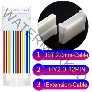 JST HY2.0mm 12-Pin Extension Cable 22AWG PVC Cable