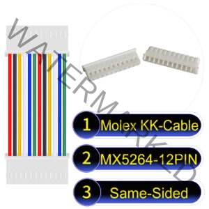 Molex KK 2.54mm MX5264 12Pin Same-Side-Head Cable