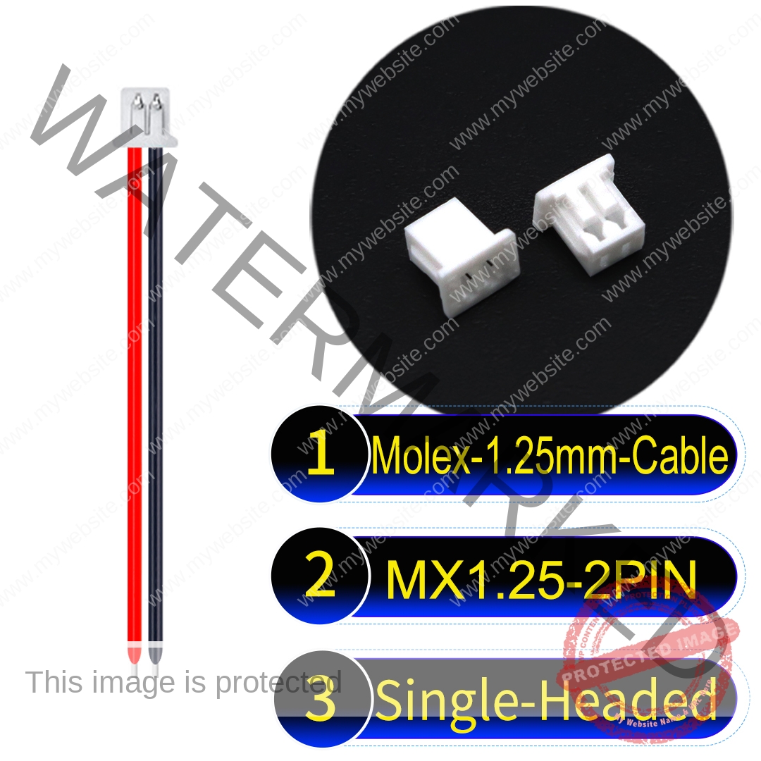 Molex MX1.25mm Picoblade 2-Pin Single-Headed 28AWG UL1571 Cable