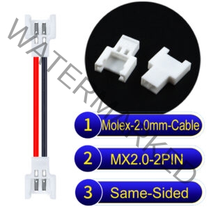 Molex MX2.0mm 2-Pin Female Same-Side-Head Cable