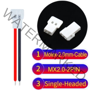 Molex MX2.0mm 2-Pin Male Single-Headed Cable