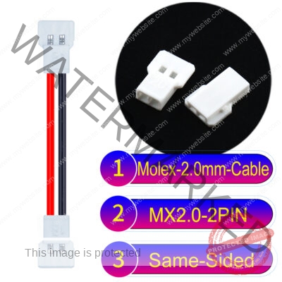 Molex MX2.0mm 2-Pin Male Same-Side-Head Cable