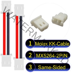 Molex KK 2.54mm MX5264 2Pin Same-Side-Head Cable