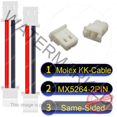 Molex KK 2.54mm MX5264 2Pin Same-Side-Head Cable