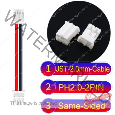 JST 2.0mm PH2.0 2Pin Same-Side-Head Cable