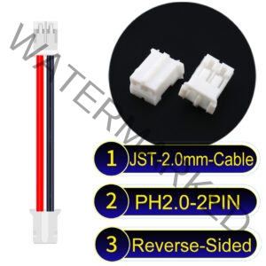 JST 2.0mm PH2.0 2Pin Reverse-Side-Head Cable