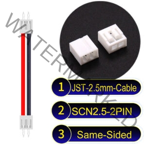 JST 2.5mm SCN2.5 2Pin Same-Side-Head Cable