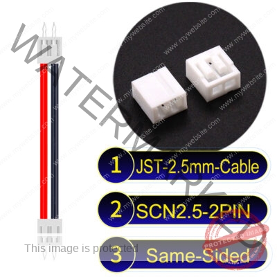 JST 2.5mm SCN2.5 2Pin Same-Side-Head Cable