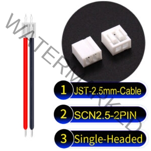 JST 2.5mm SCN2.5 2Pin Single-Headed Cable