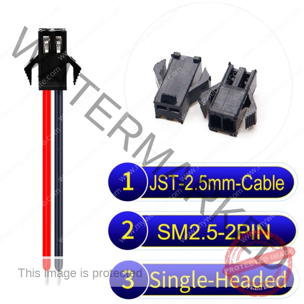 JST 2.5mm SM2.54 2Pin Single-Headed Cable