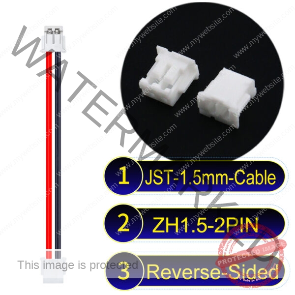 JST ZH1.5 2Pin Reverse-Side-Head Cable