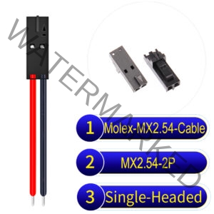 Molex 2.54mm MX2.54 2Pin Single-Headed Cable